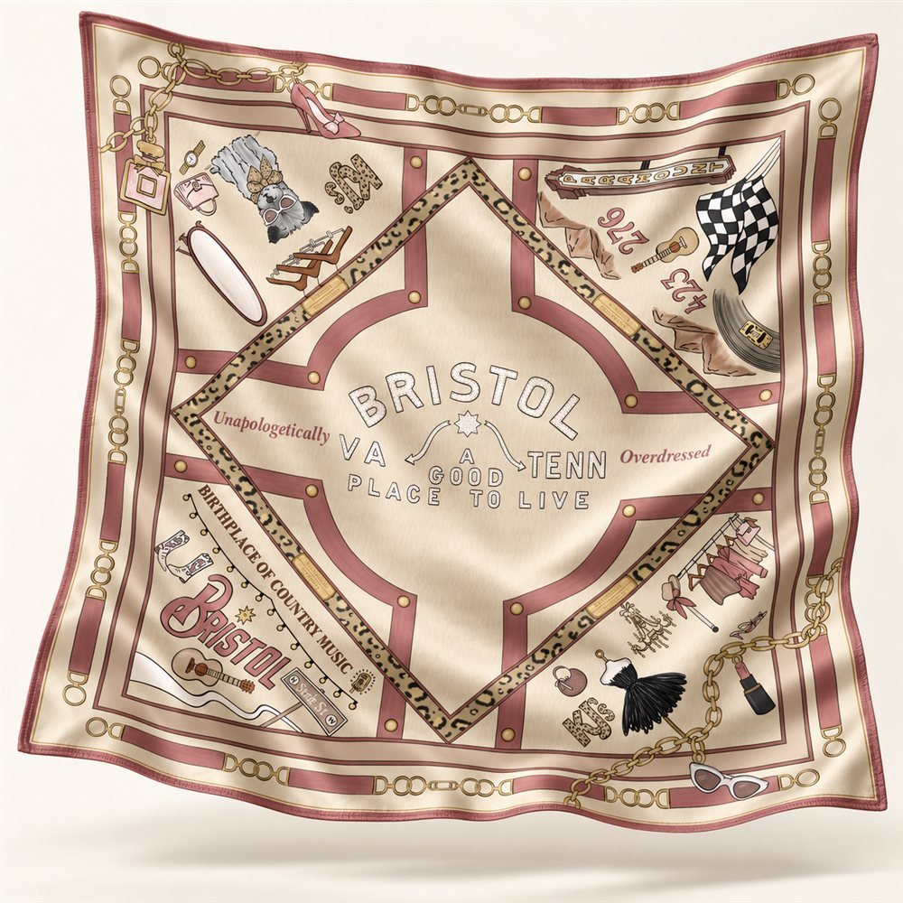 Bristol boutique Unapologetically Overdressed brand silk scarf