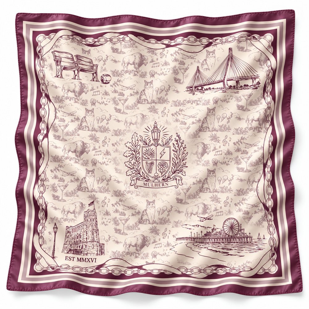 Forever on the Thirteenth Icon Scatter silk scarf