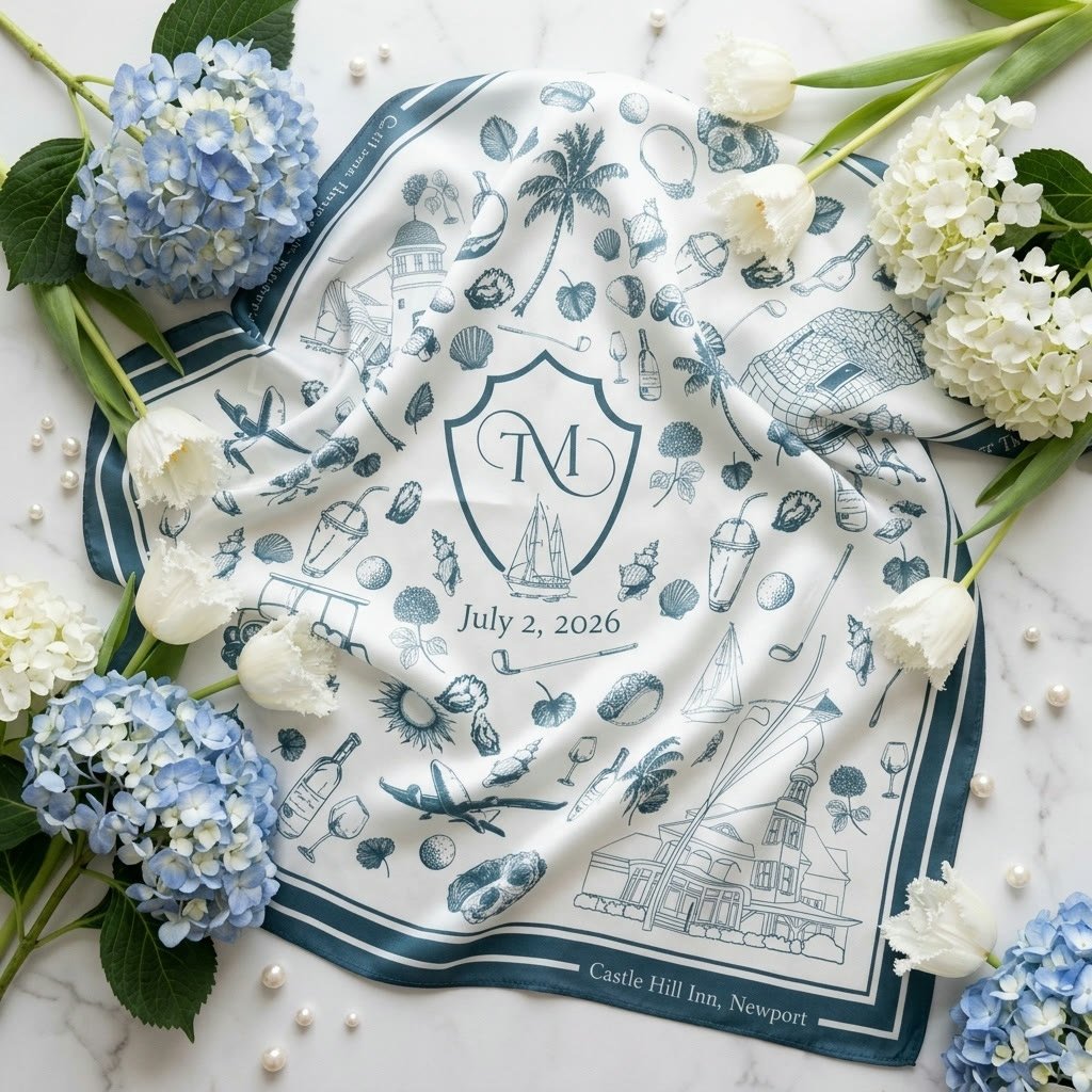 Newport Icon Scatter silk scarf